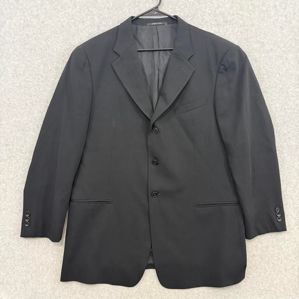 Armani Collezioni Men's 44R Black 100% Wool Blazer Sport Coat Made in Italy